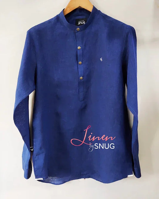 Irish Linen Shirt-Kurti With 'S' Logo. - Snug