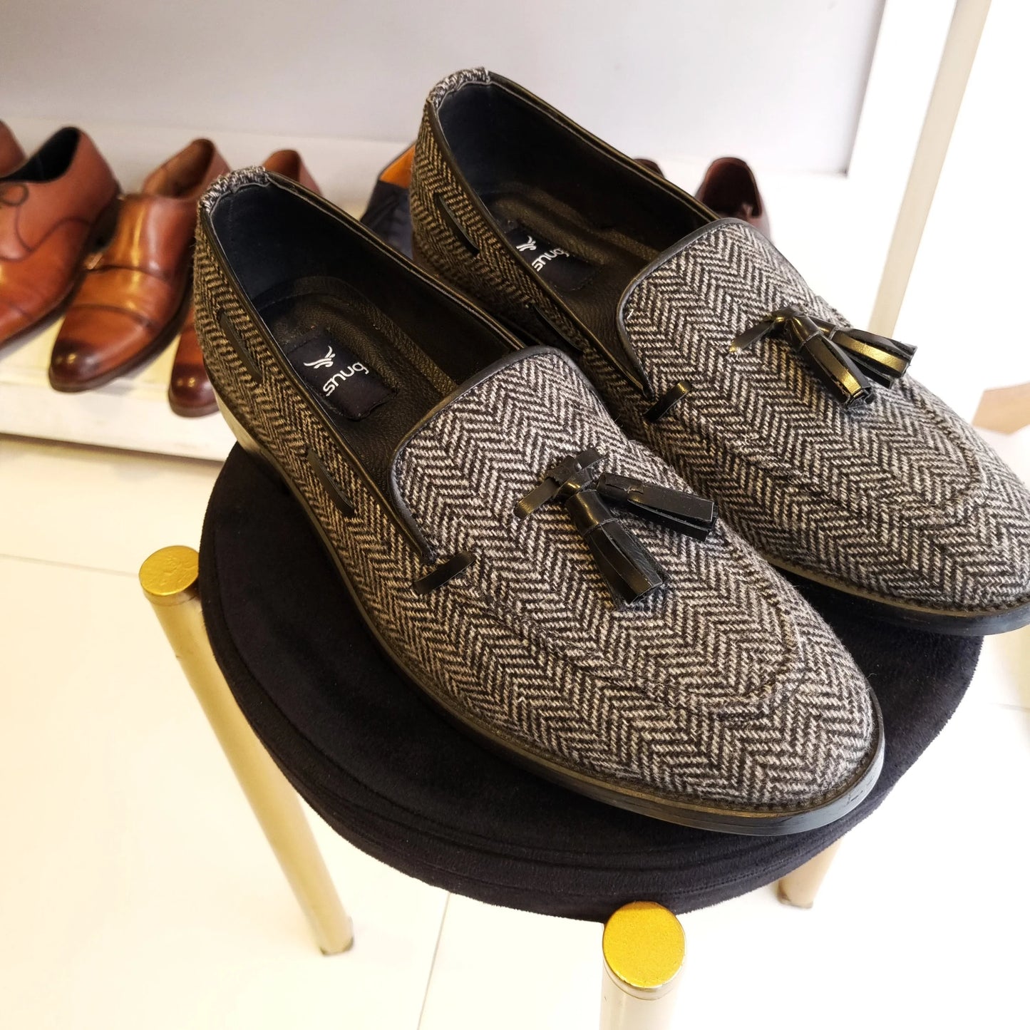 Grey Tweed Pumps. - Snug