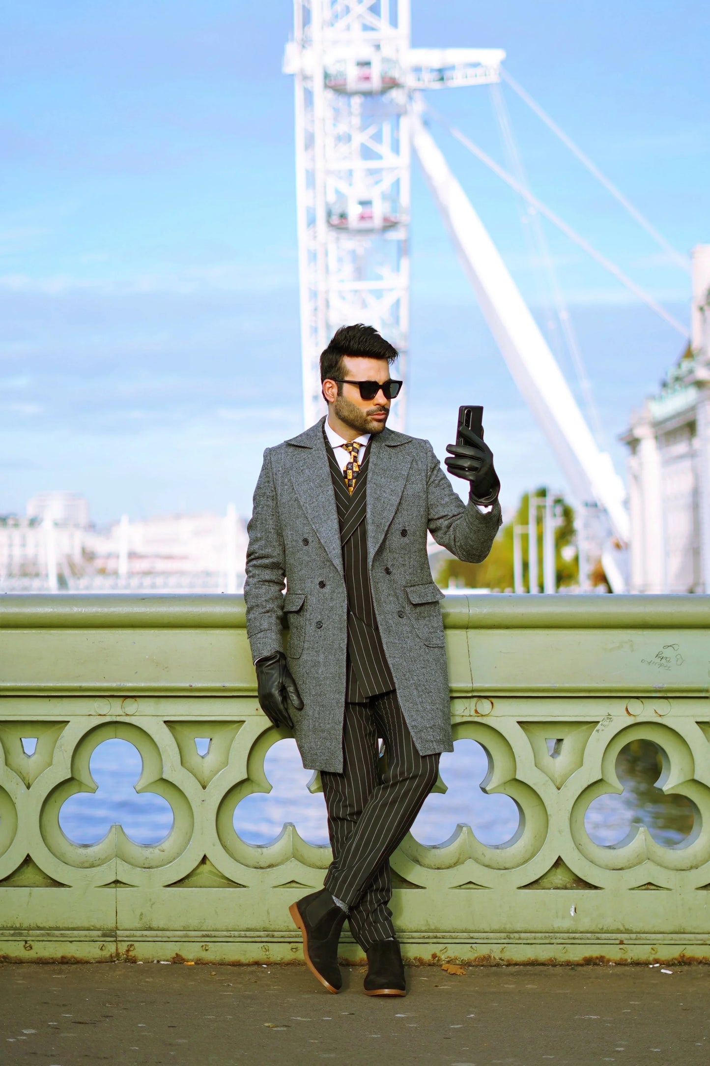 Grey Tweed Long Coat - Snug