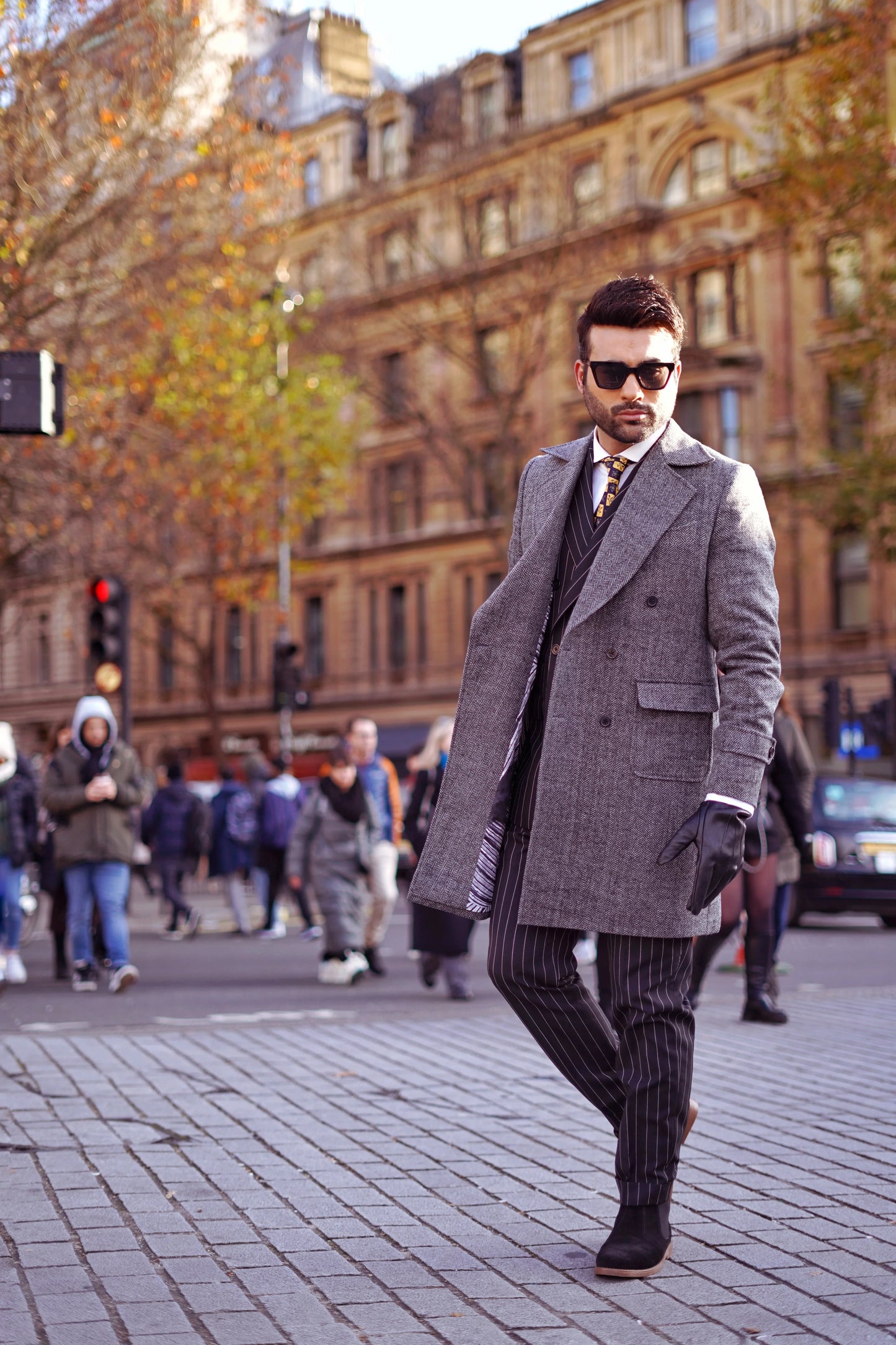 Grey Tweed Long Coat - Snug