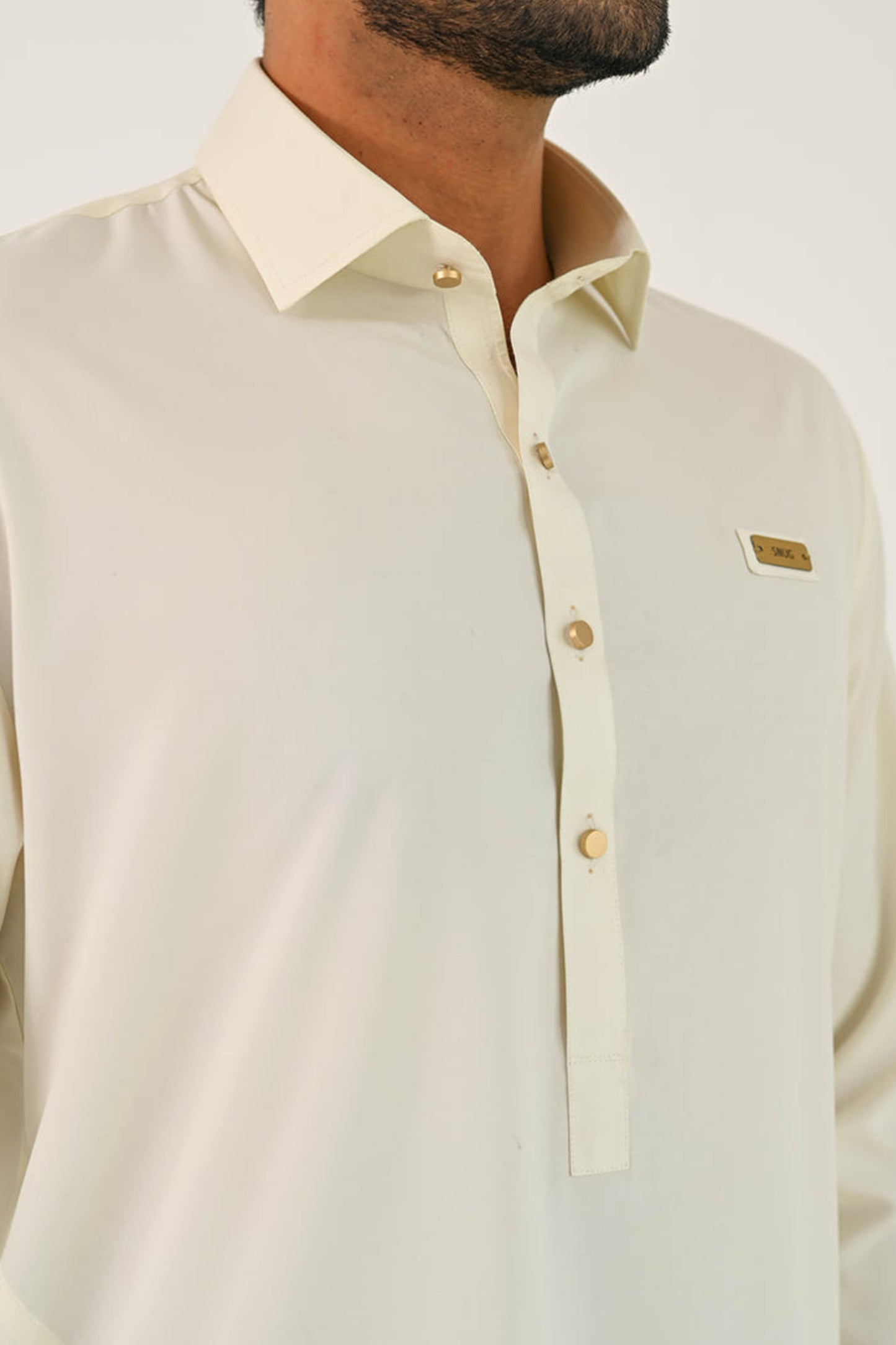Boski Tone Kurta Shalwar with Cinnamon Linen Blazer