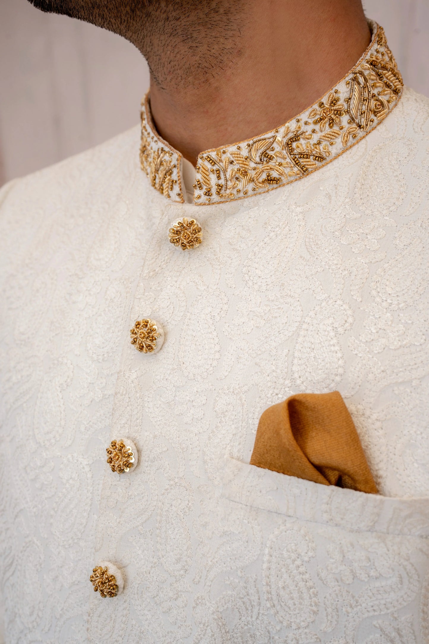 Paisley Hand Embroidered Sherwani by Snug - Snug