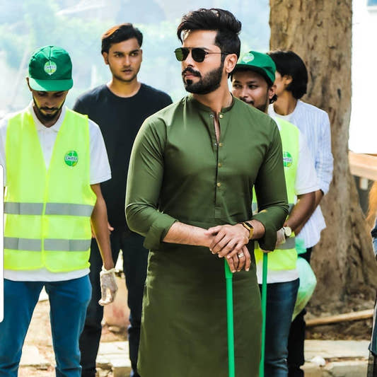 Egyptian Cotton Army Green Kurta trouser - Snug