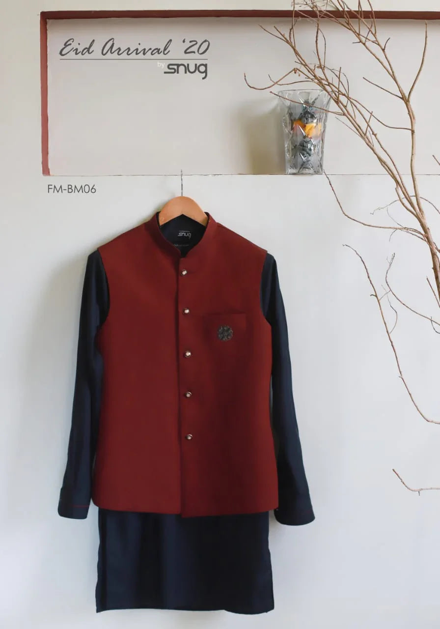Maroon Waistcoat with Metal buckle. - Snug