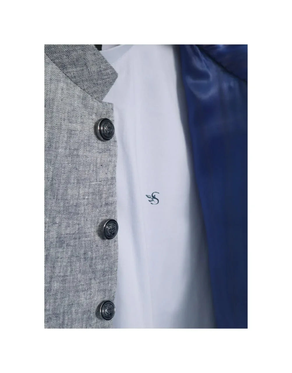 Sky Blue Textured Waistcoat with Kurta Trouser - Snug