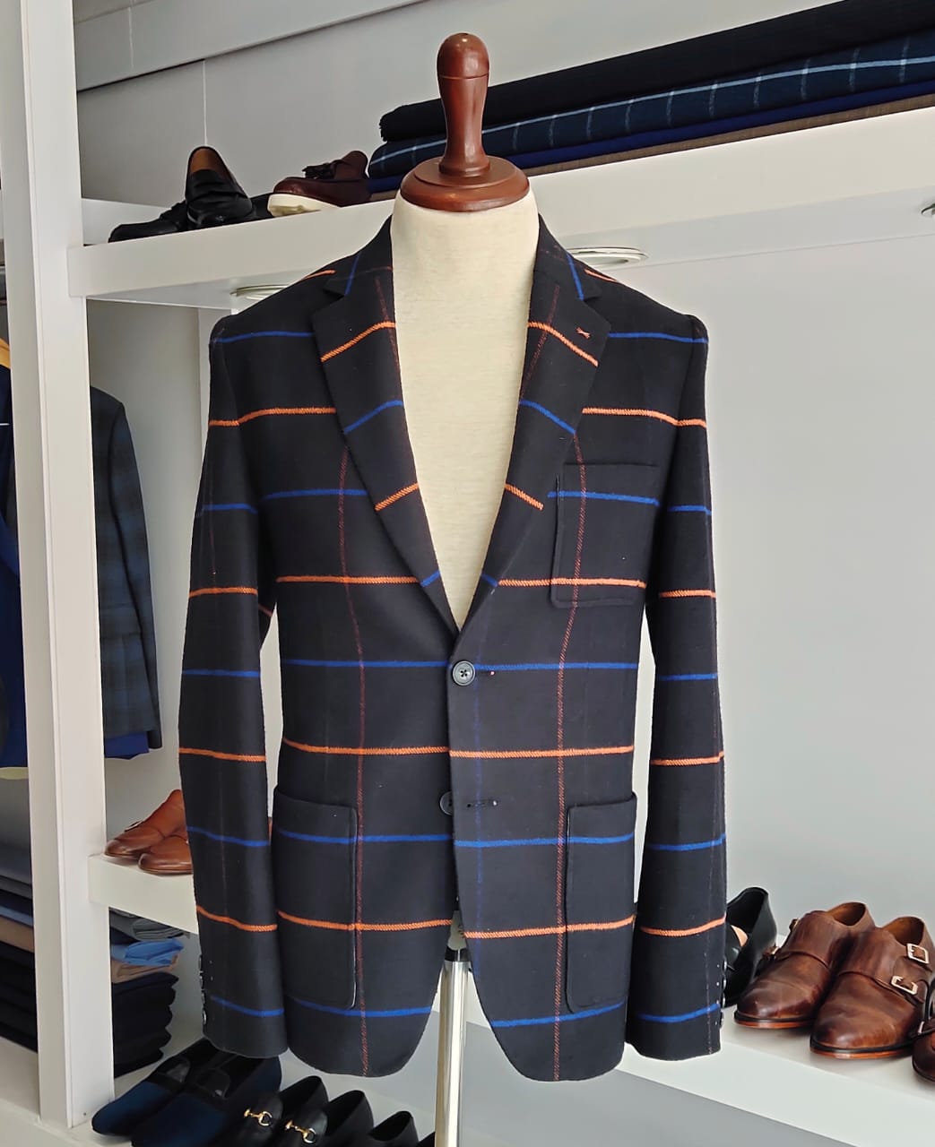 Soft Tweed Checkered Blazer