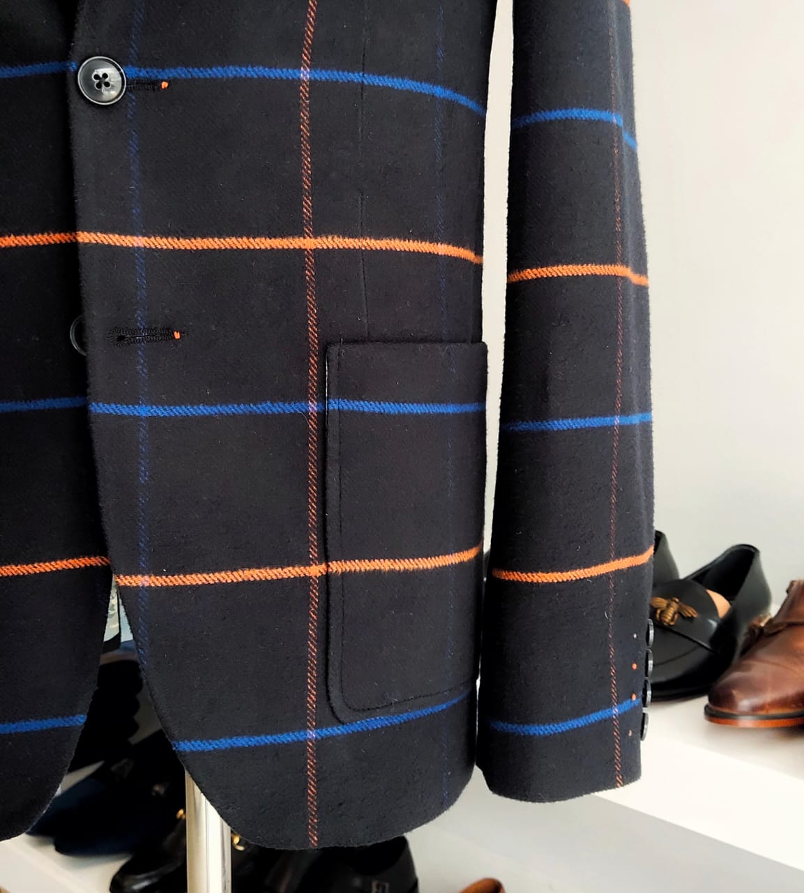 Soft Tweed Checkered Blazer