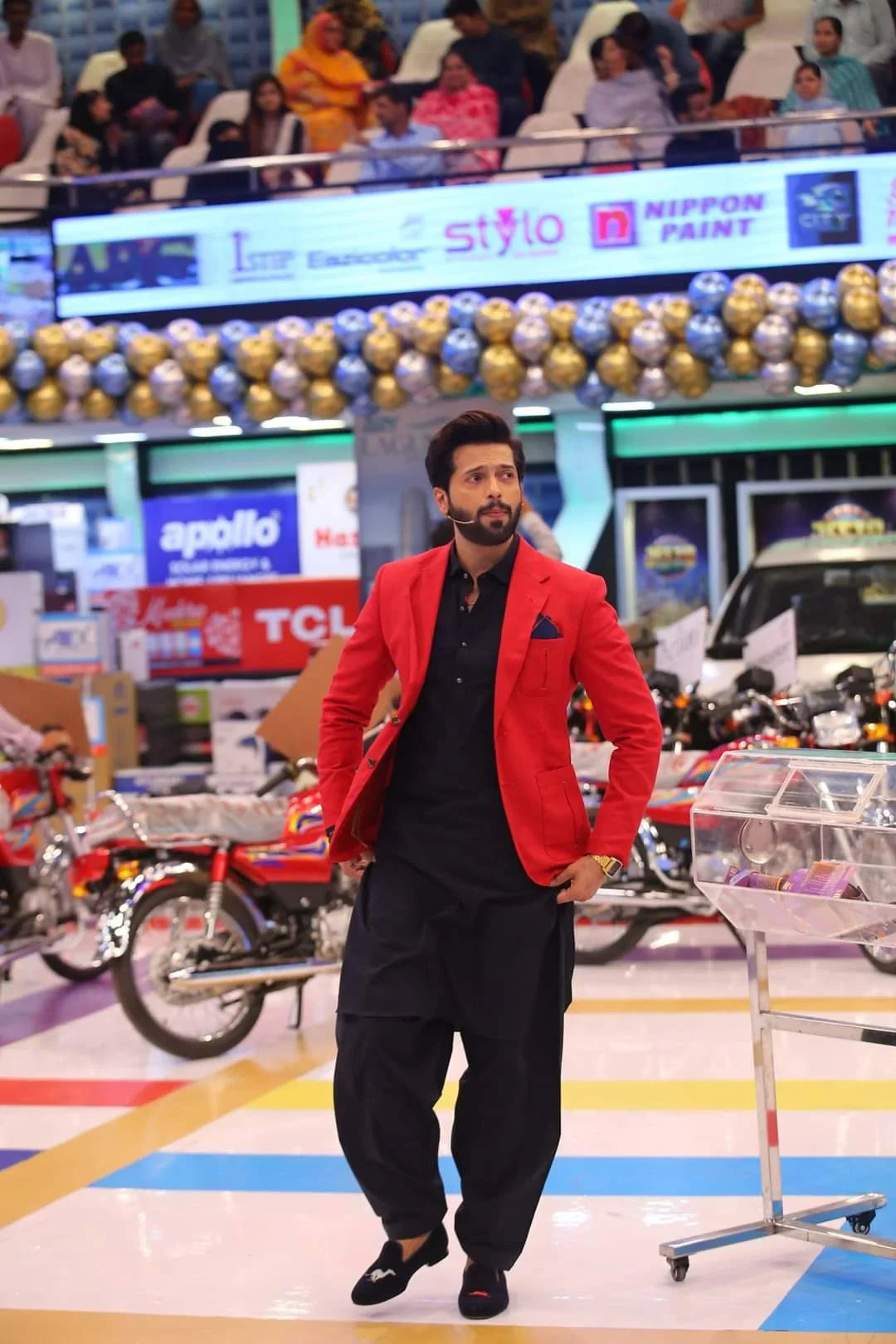 Midnight Blue Egyptian Cotton Shalwar Kameez With Blazer - Snug