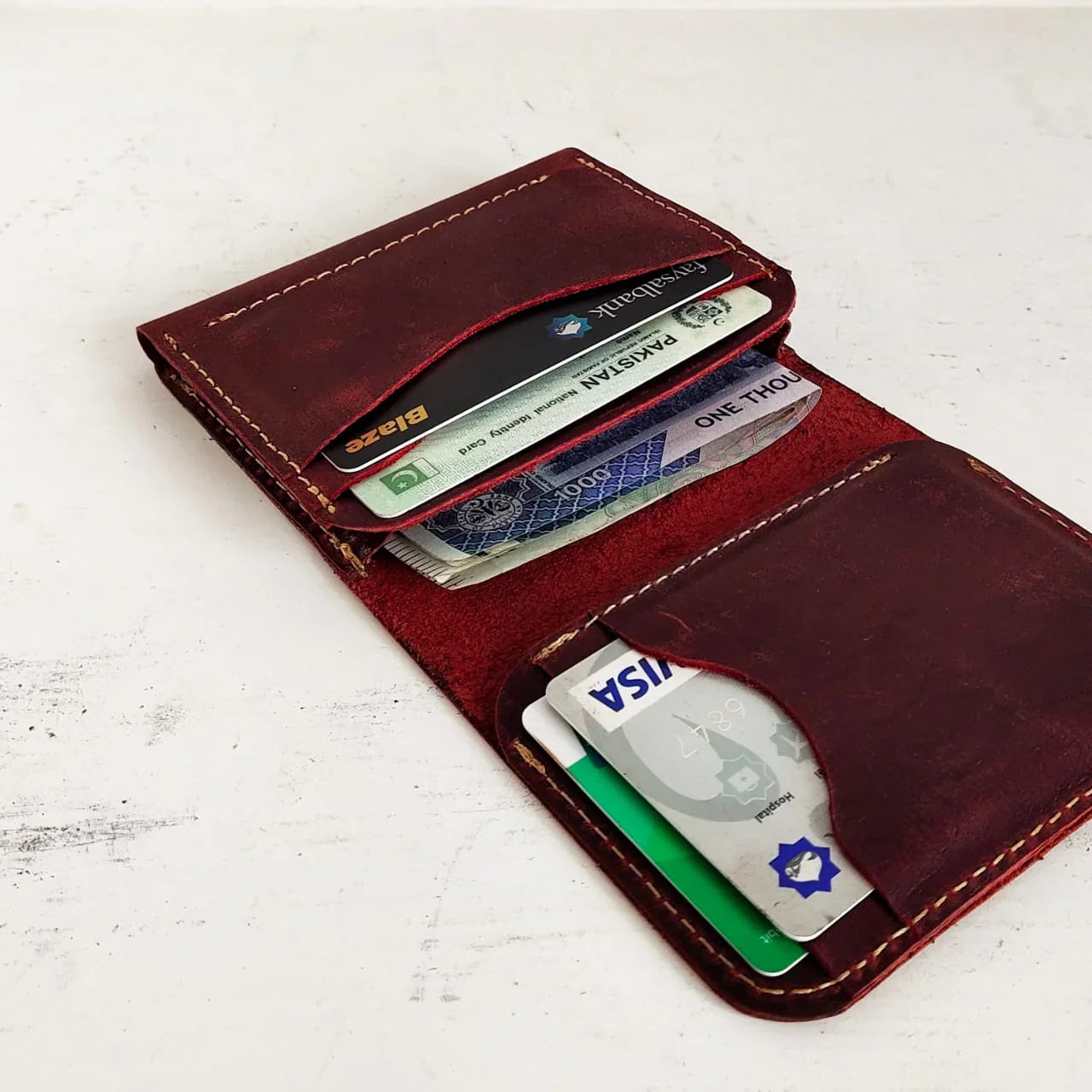 Blueberry Cow Leather Wallet - Snug