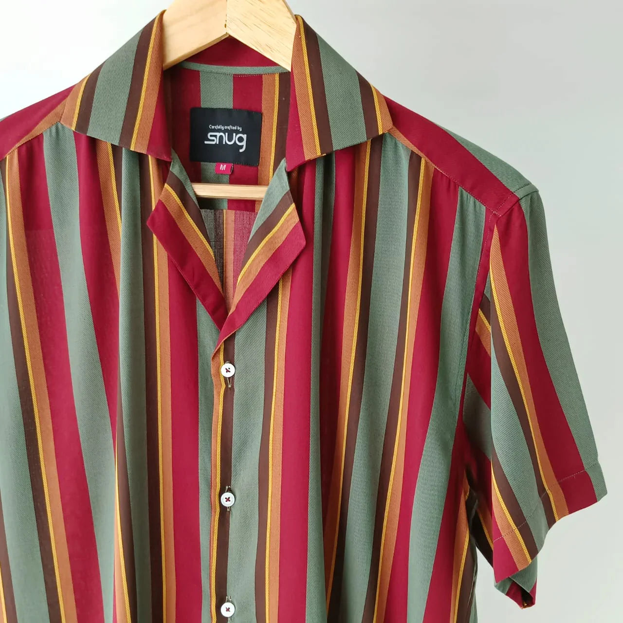 STRIPED MAROON GAUZY SHIRT - Snug