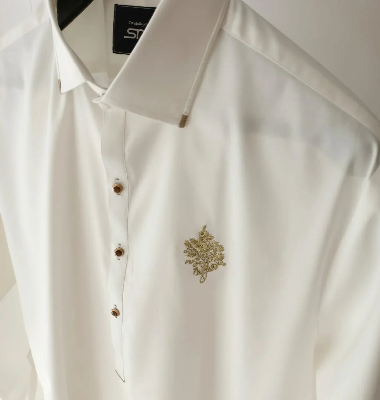 Golden Egyptian Qamiz Shalwar With Orange Embroided Blazer - Snug