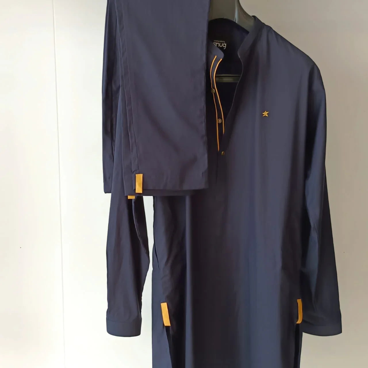 Yellow Star - Blue Egyptian Cotton Kurta Trouser - Snug