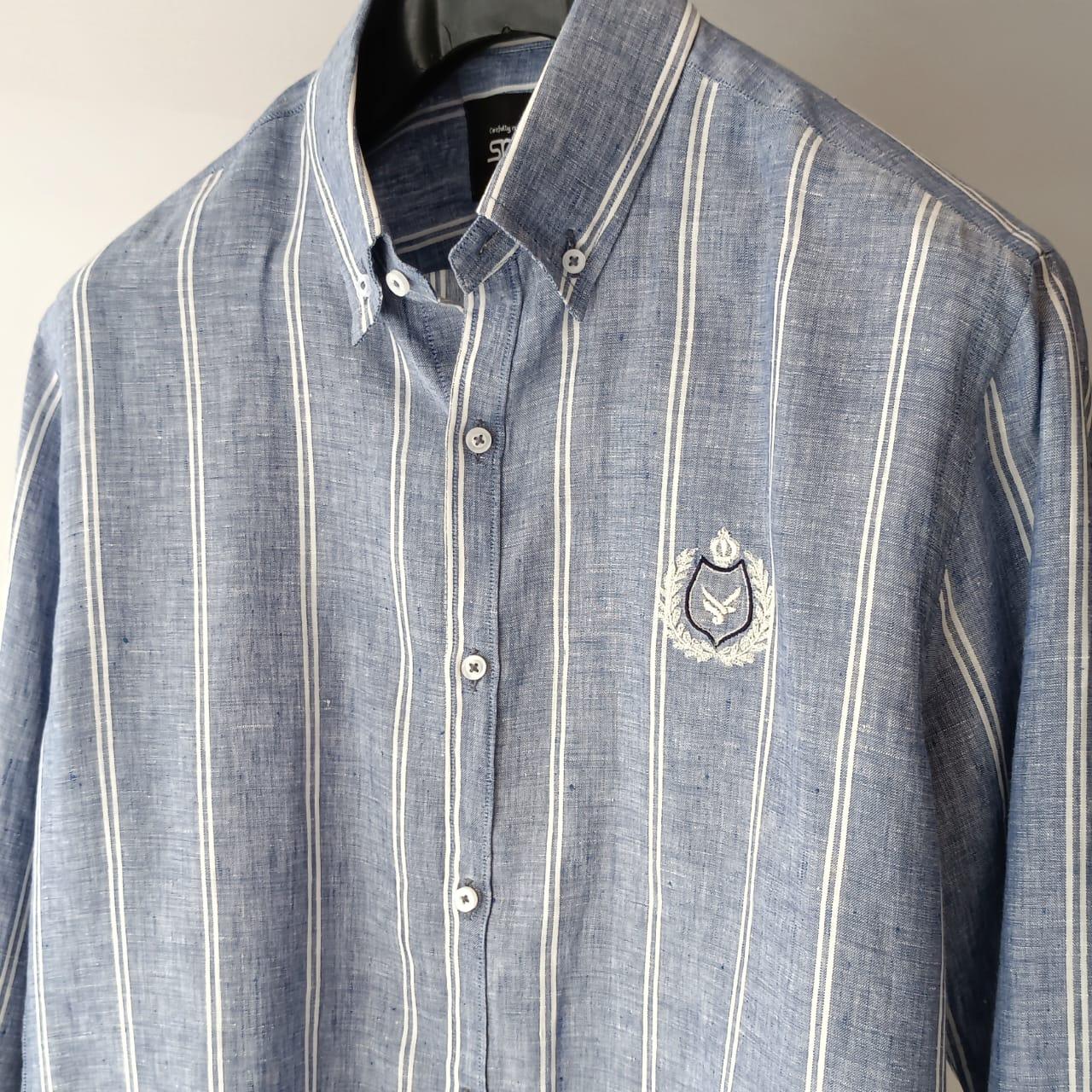 Faded Blue Embroidery Shirt - Snug