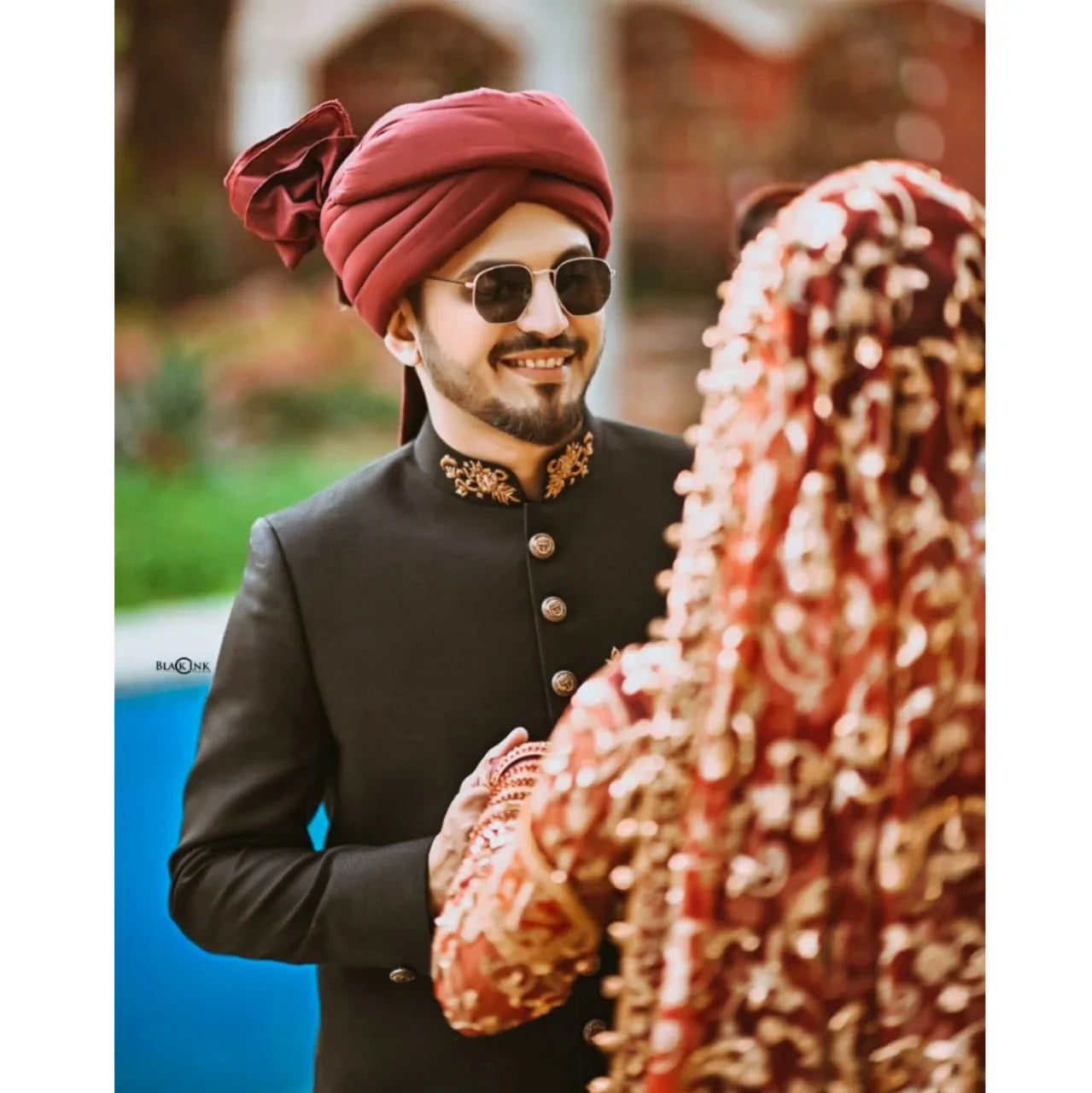 Mansoor's Black Embroidered Sherwani - Snug