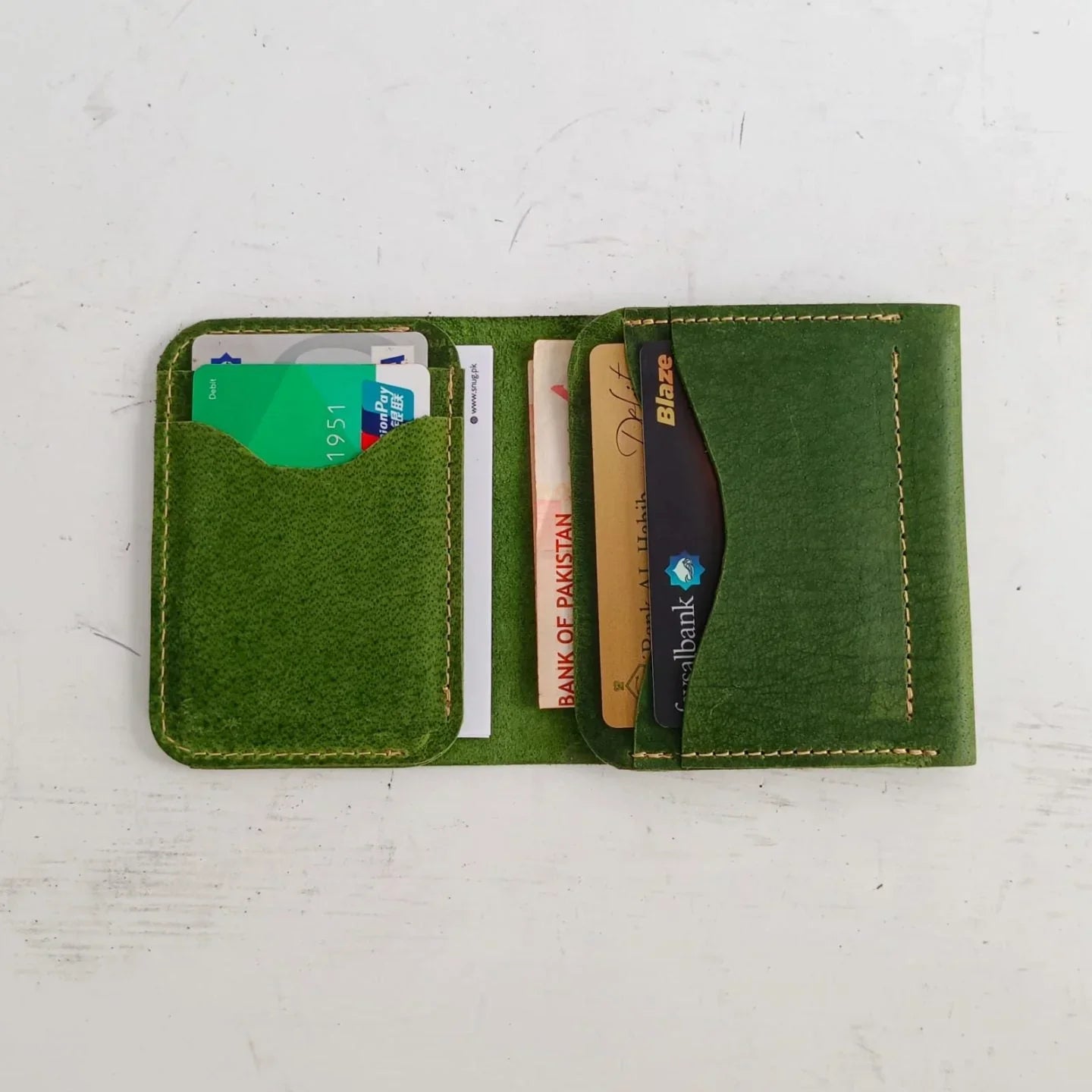 Blueberry Cow Leather Wallet - Snug