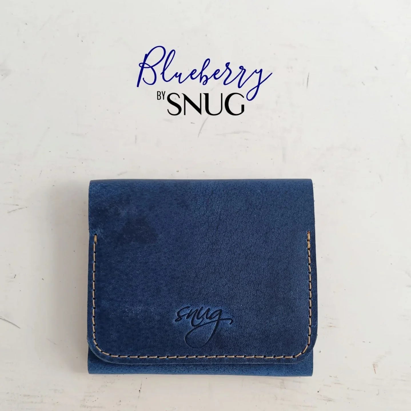 Blueberry Cow Leather Wallet - Snug