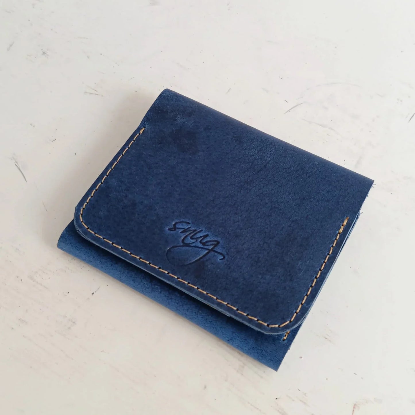 Blueberry Cow Leather Wallet - Snug