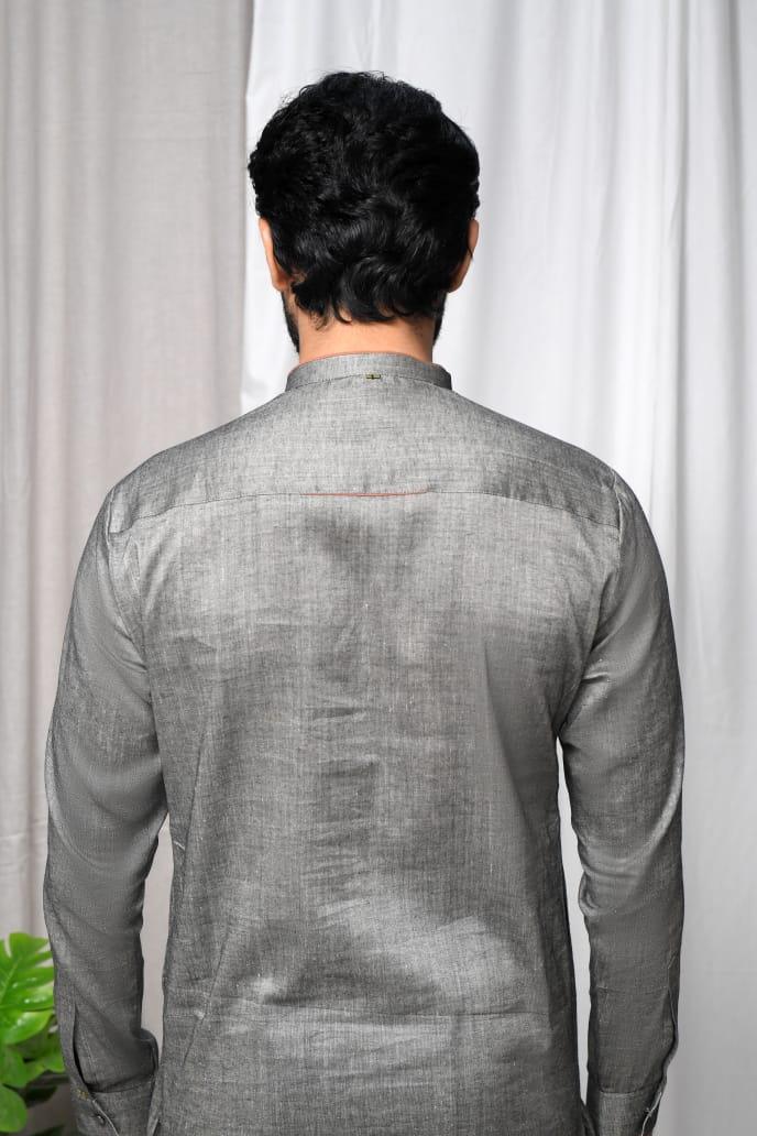 Grey Linen Kurta Trouser - Snug