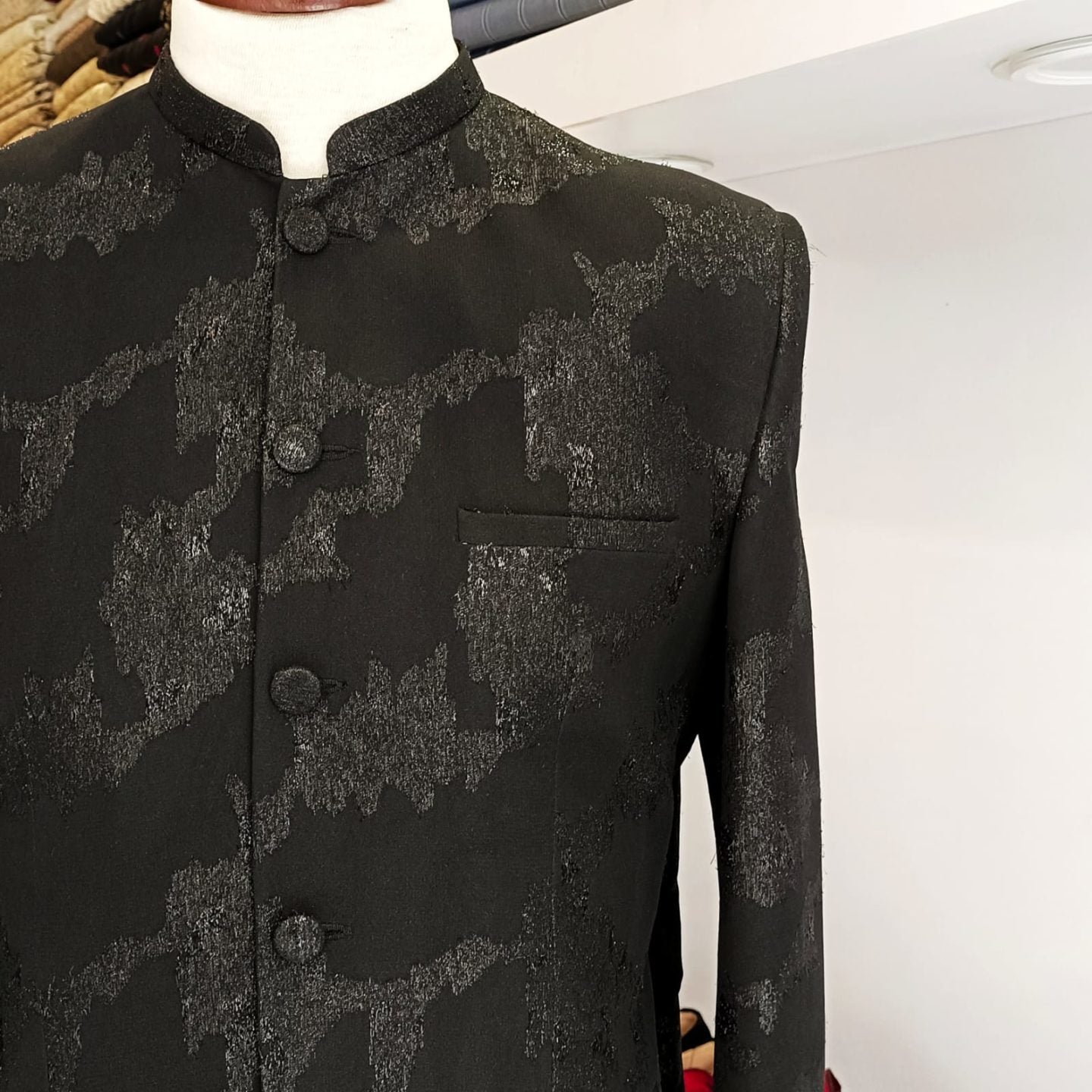 Black Zari Prince Coat
