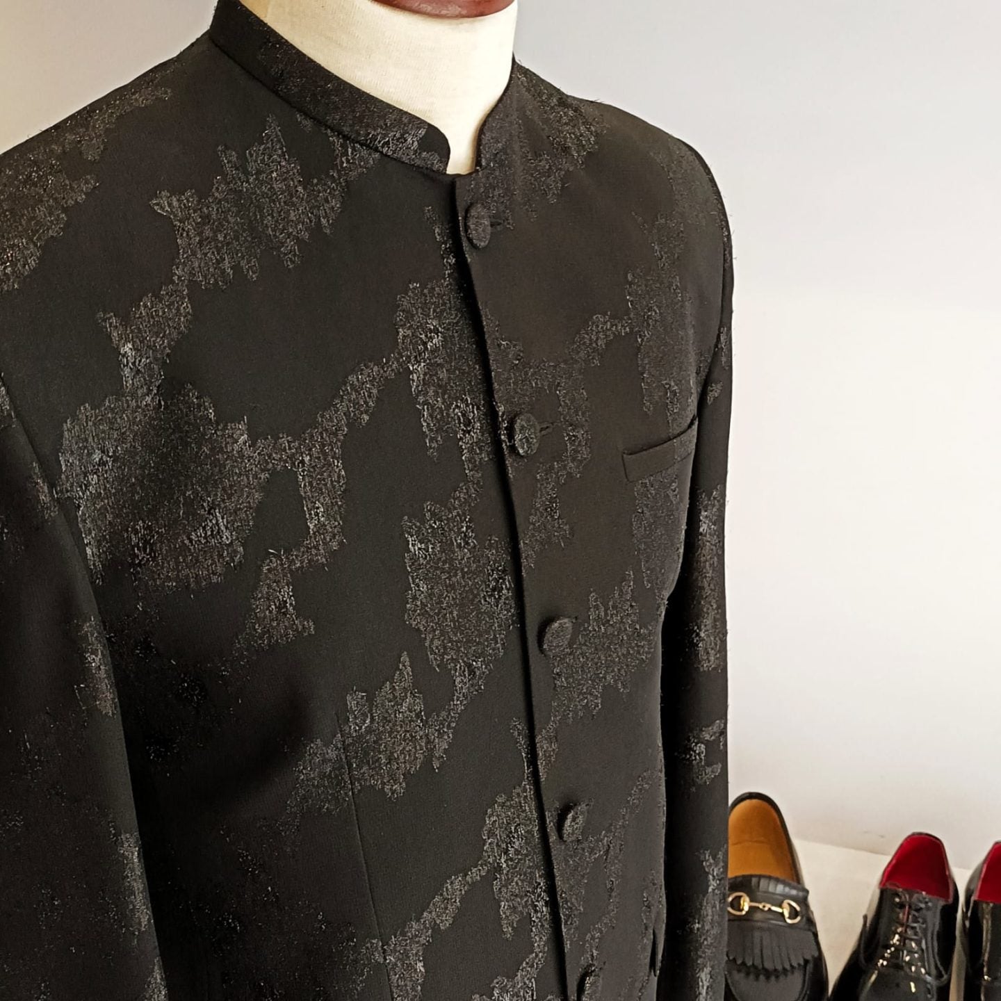 Black Zari Prince Coat