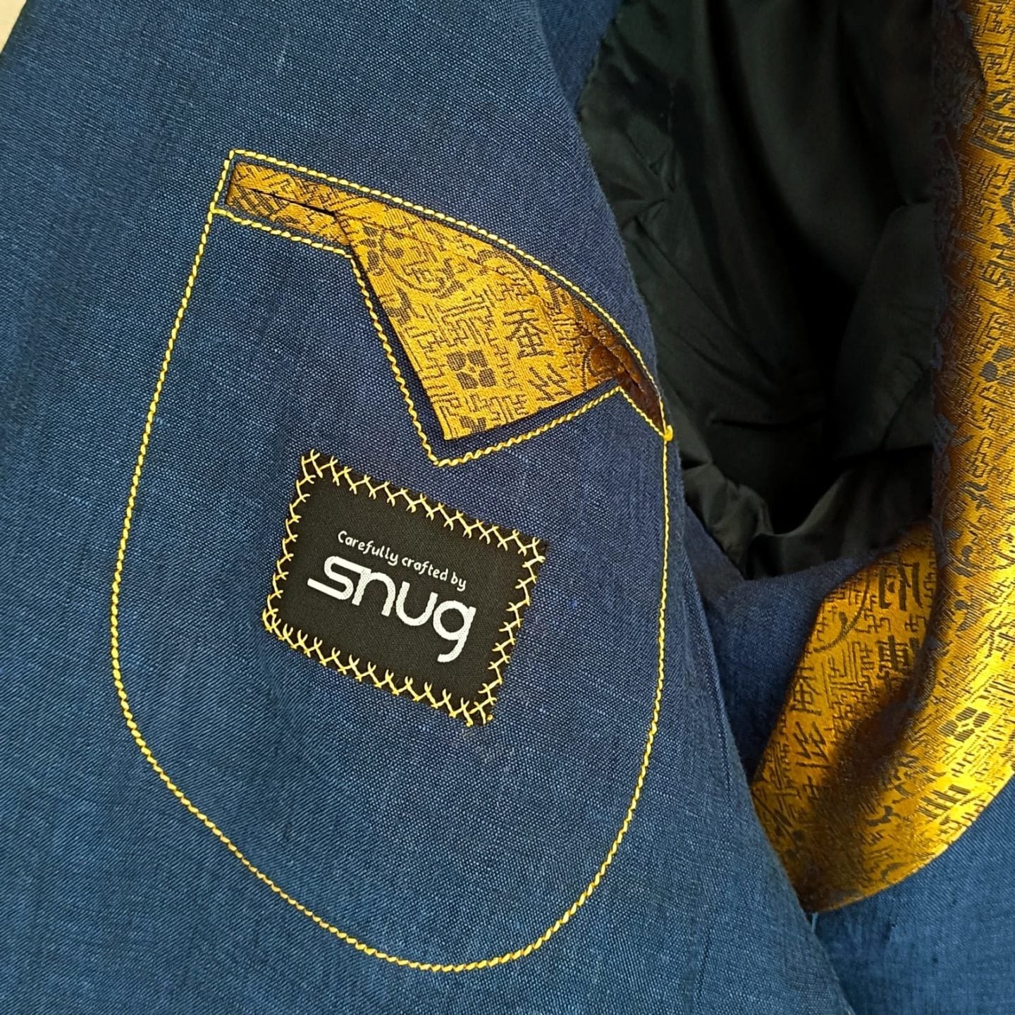 Blue Non Fused Linen Blazer