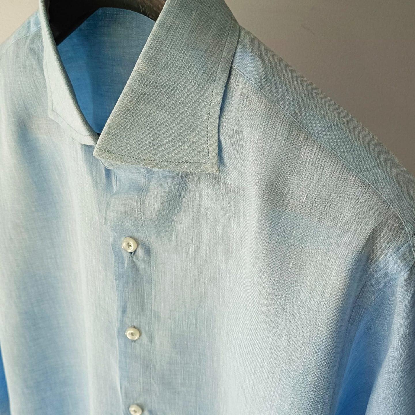 Cut Away Collar Linen Shirt - Snug
