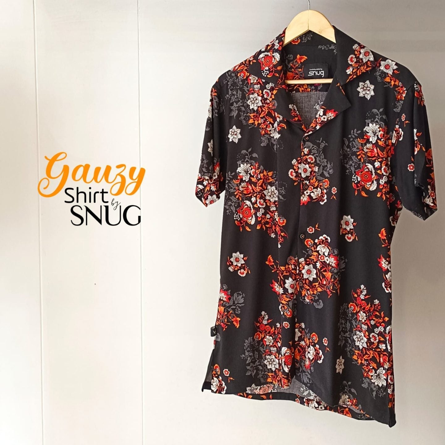 Orange Floral Gauzy Shirt