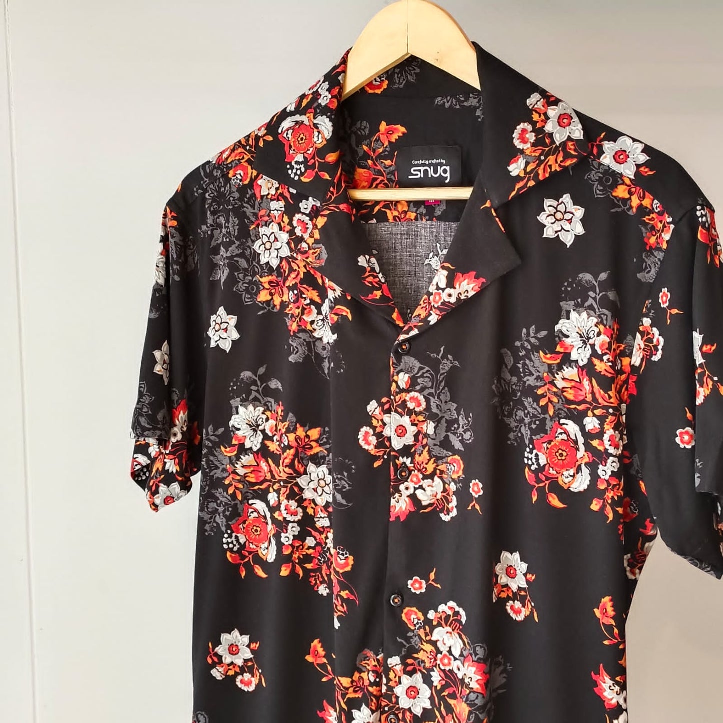 Orange Floral Gauzy Shirt
