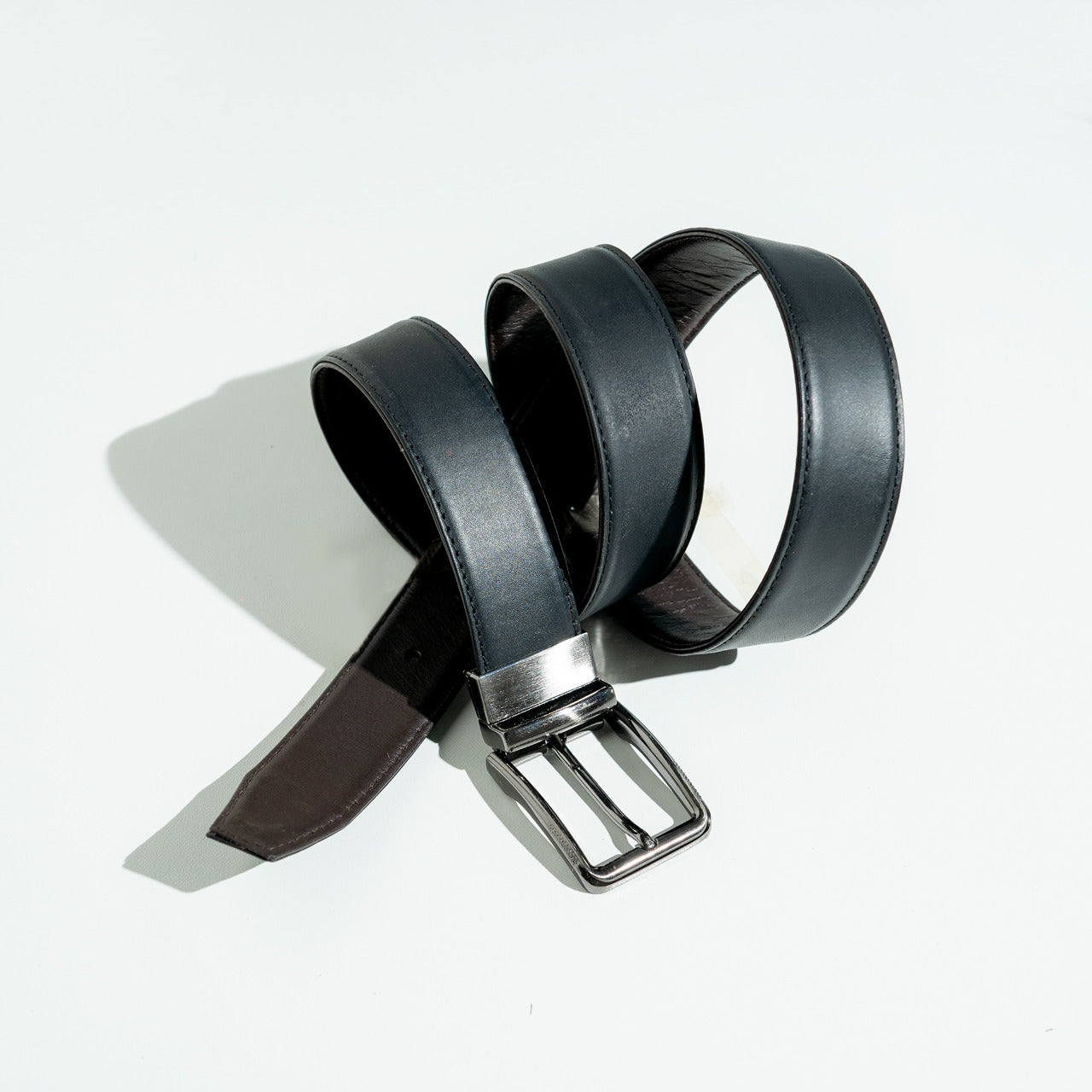 Reversible Black/Brown Leather Belt