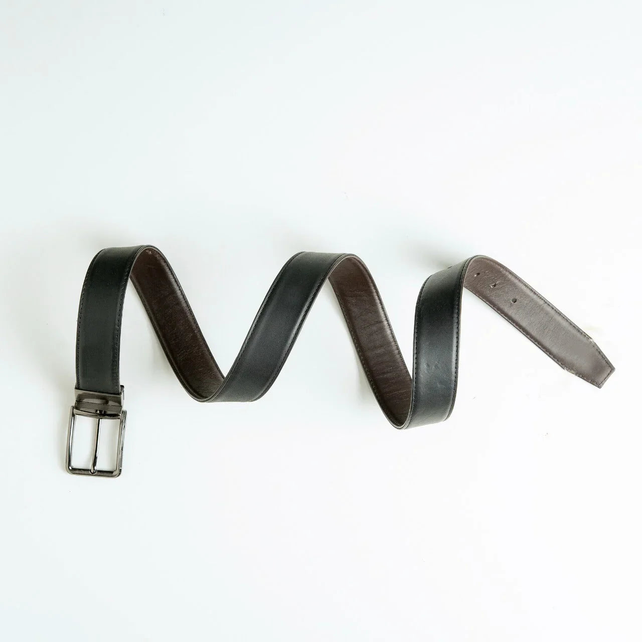 Reversible Black/Brown Leather Belt - Snug