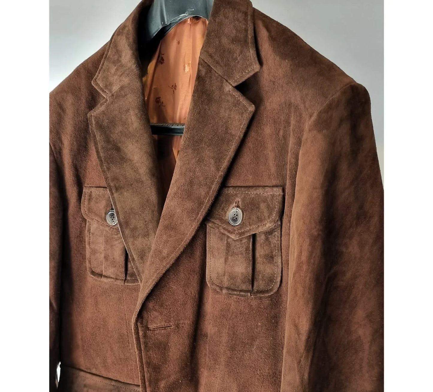 BROWN SUEDE MATTE FINISH BLAZER - Snug