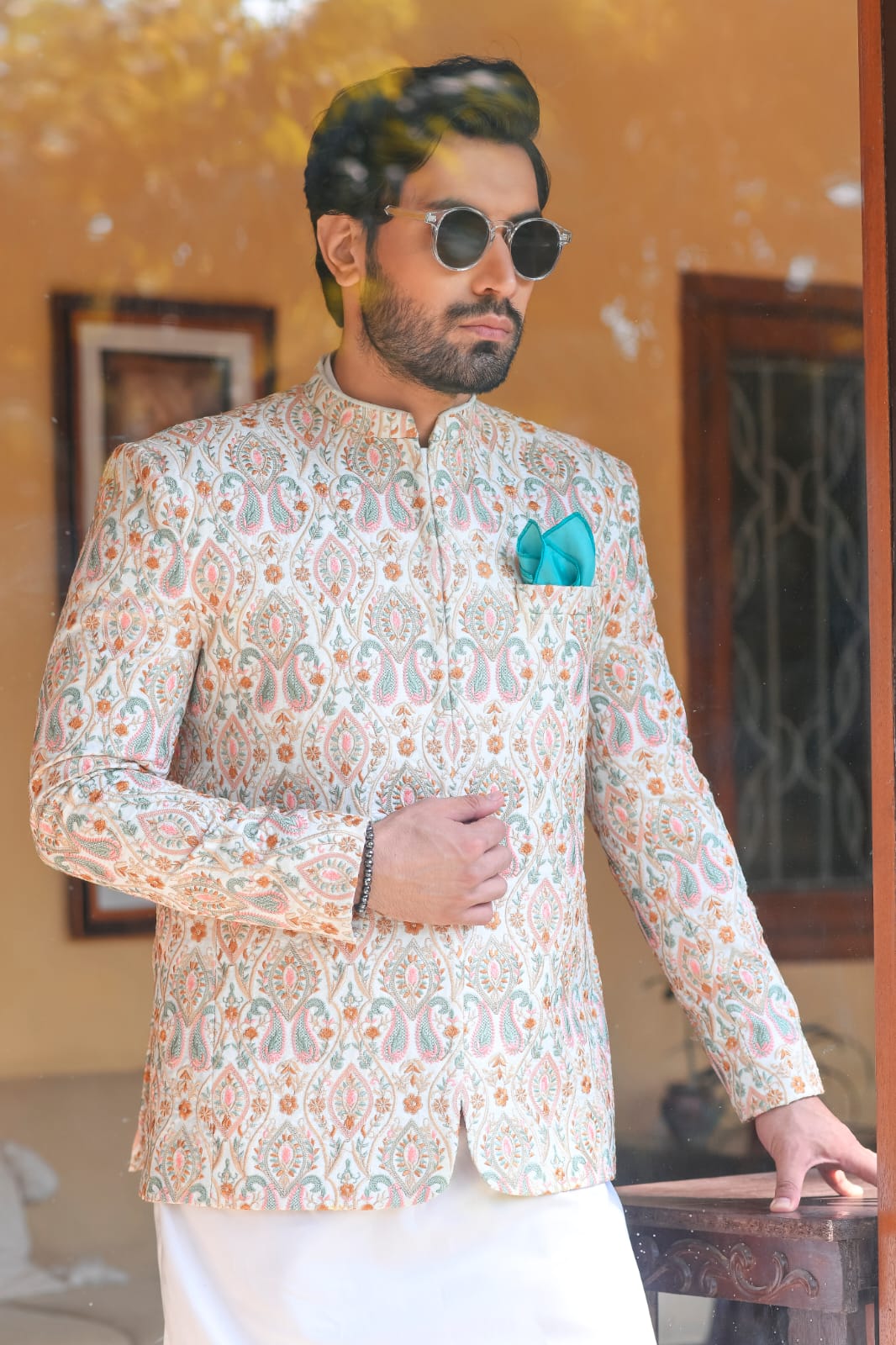 Multi Embroidered Prince Coat.
