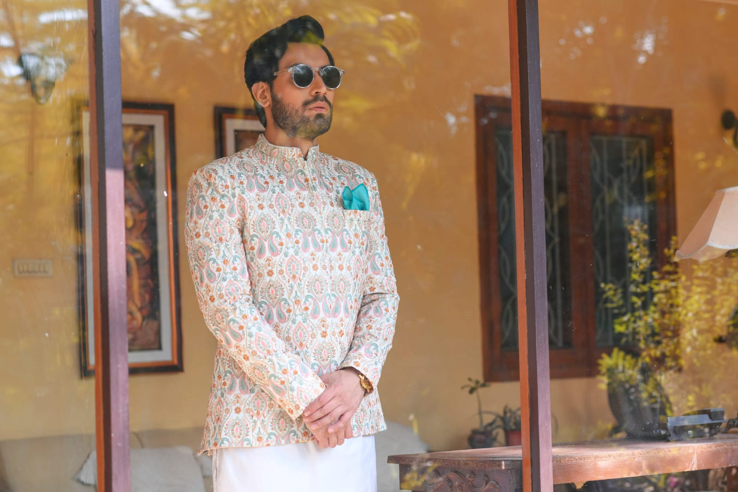 Multi Embroidered Prince Coat.