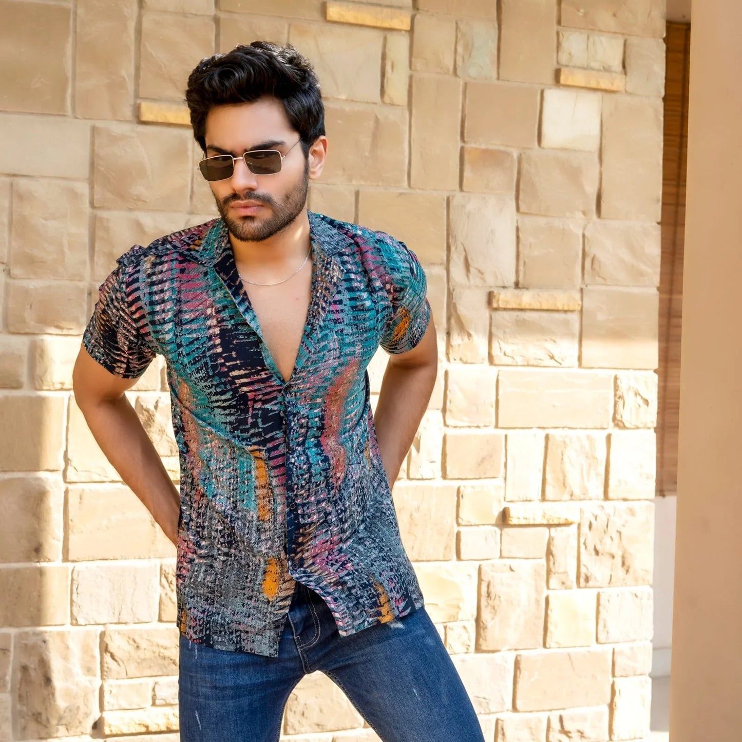 Multi Abstract Gauzy Shirt - Snug