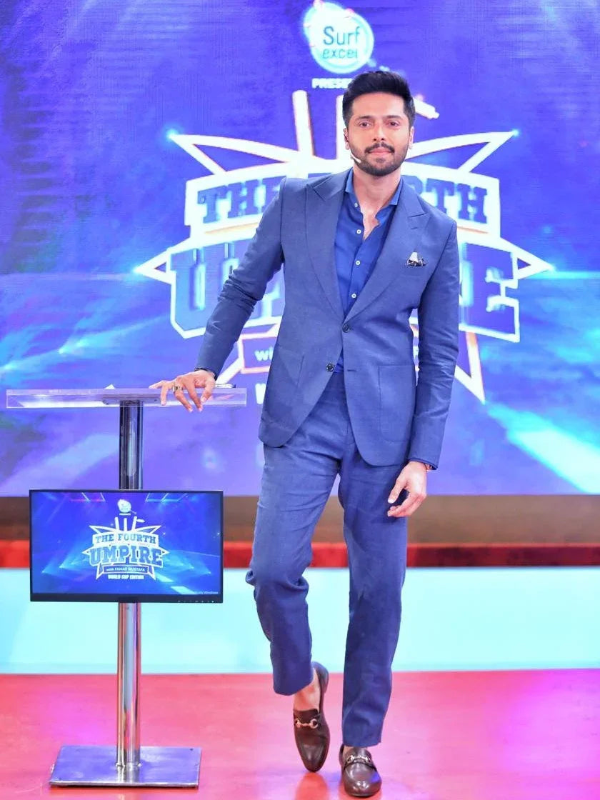 Two Tone Blue Linen Suit. - Snug