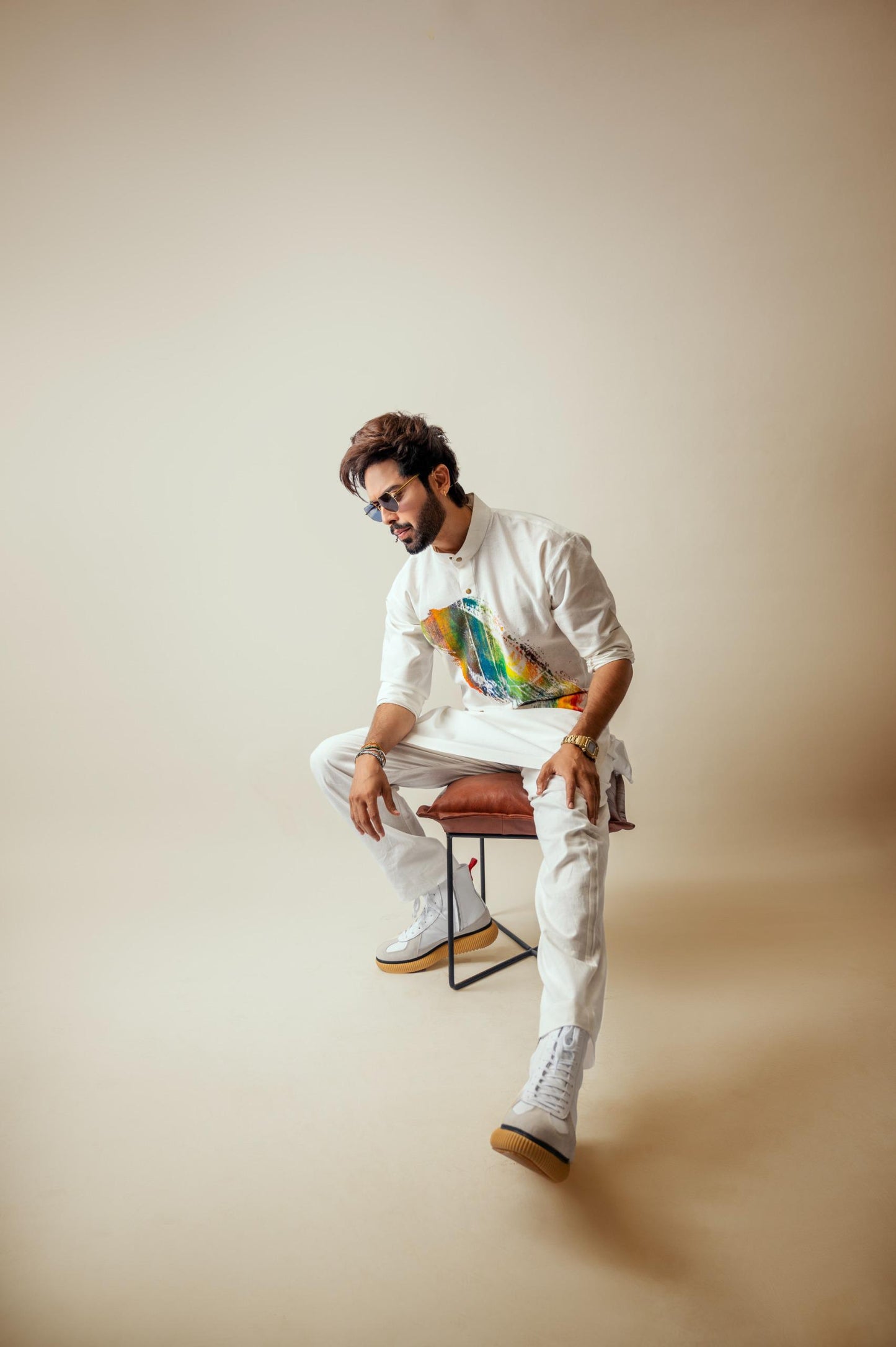 Snug's Abstract Kurta Trouser Set - Ethnic Wear by Fahad Mustafa.