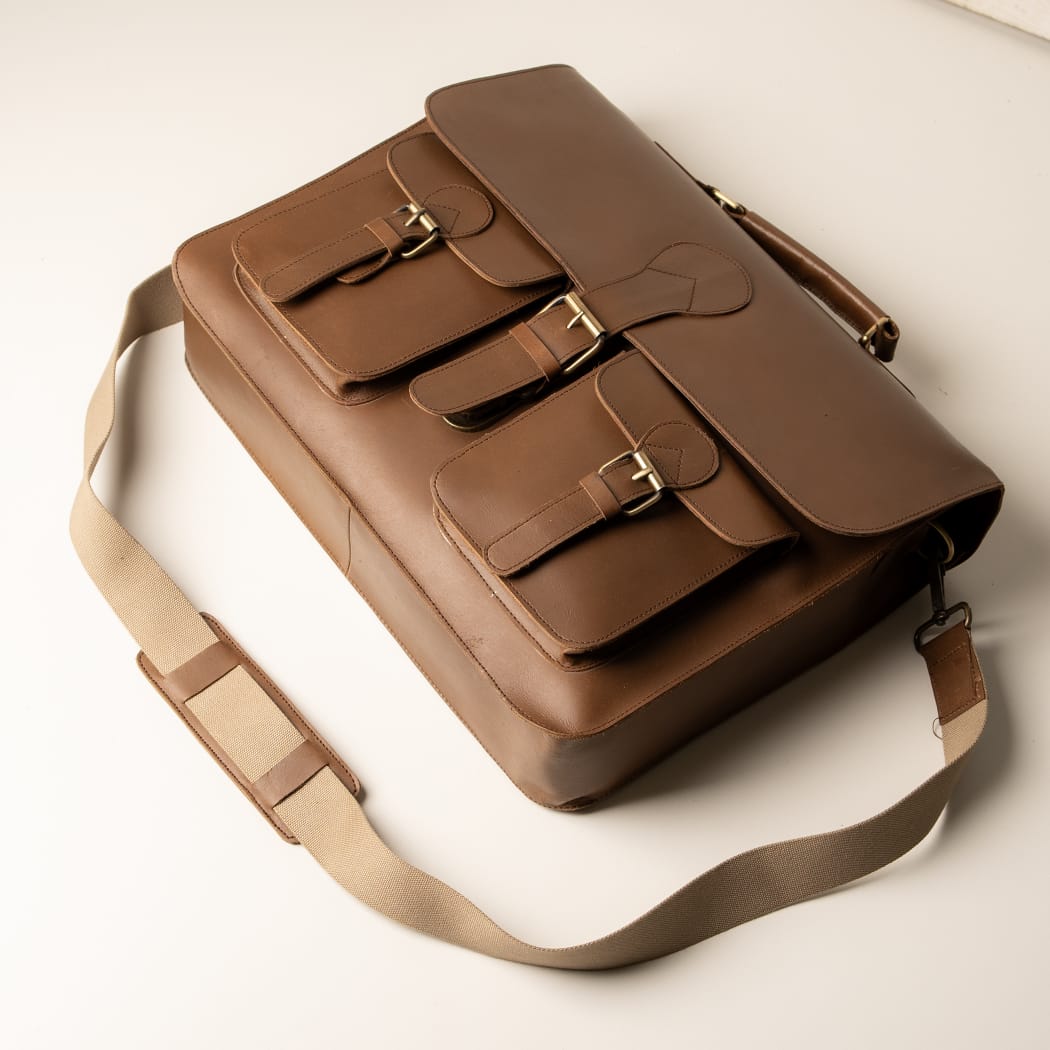 Snug Brew: The Coffee Leather Bag.