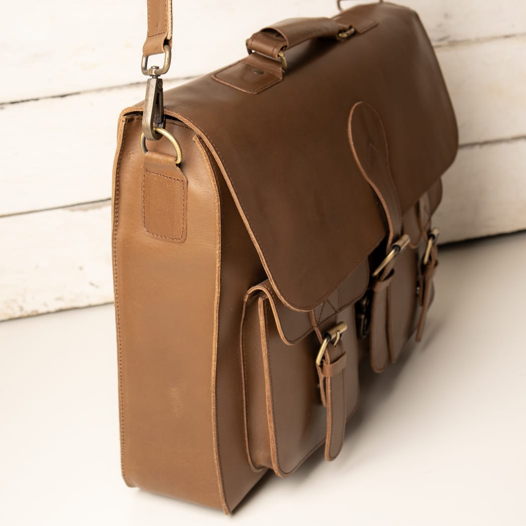 Snug Brew: The Coffee Leather Bag.