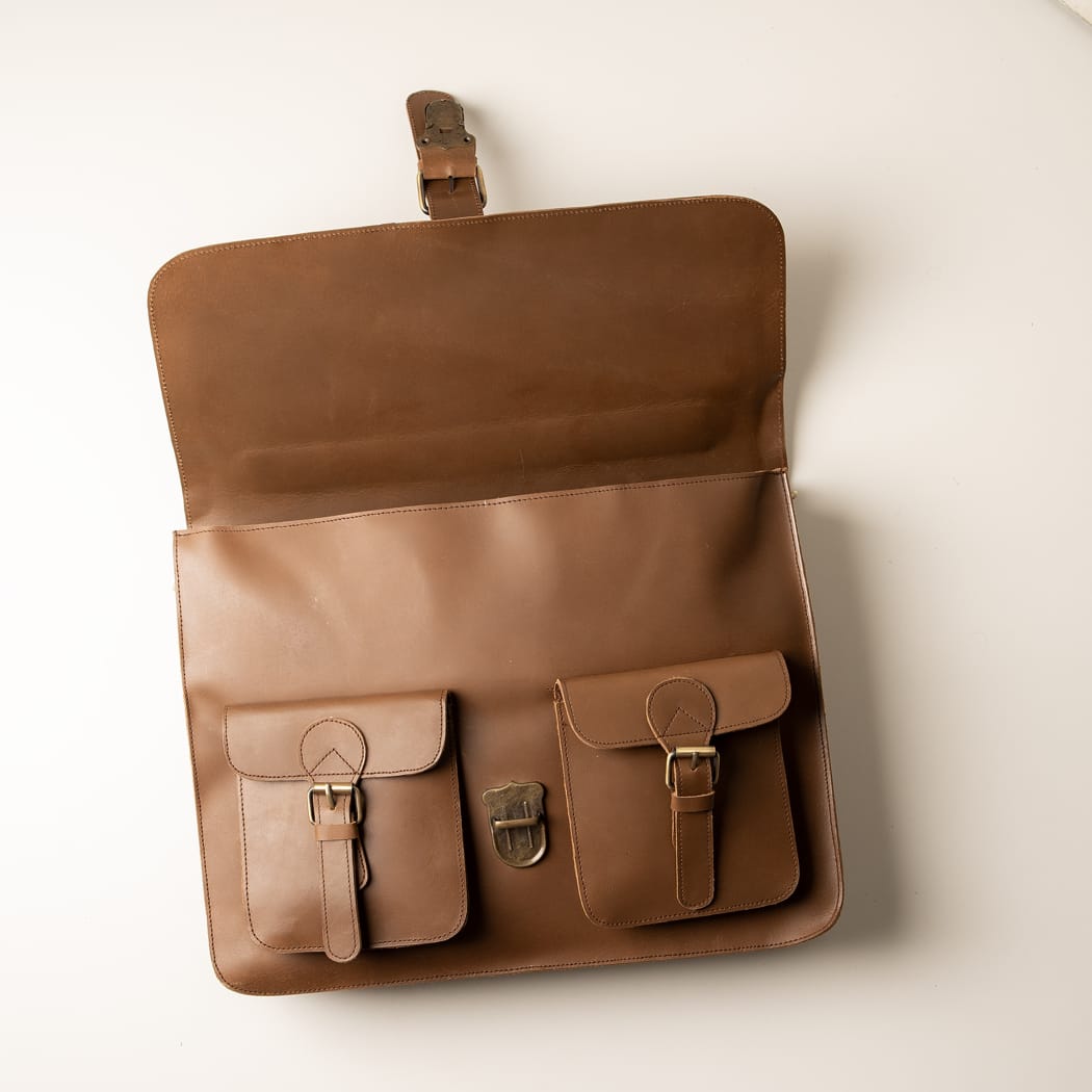 Snug Brew: The Coffee Leather Bag.