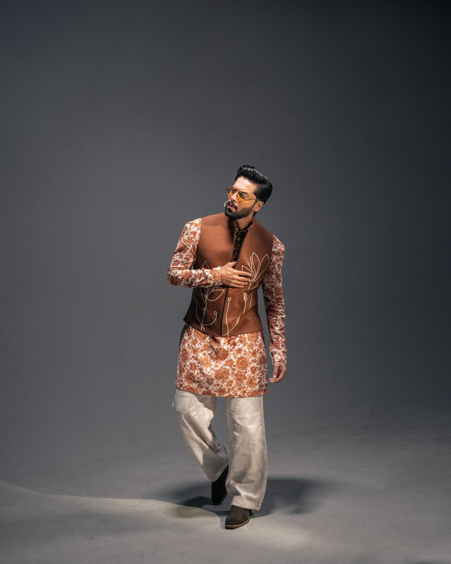 Rust Floral Outfit.