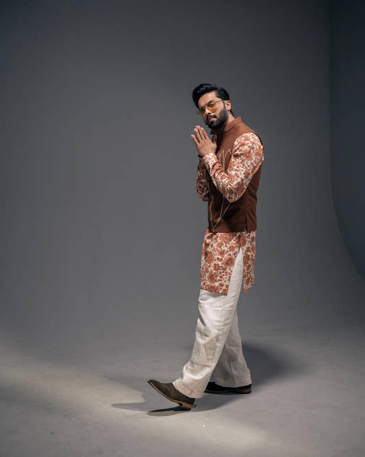 Rust Floral Outfit.