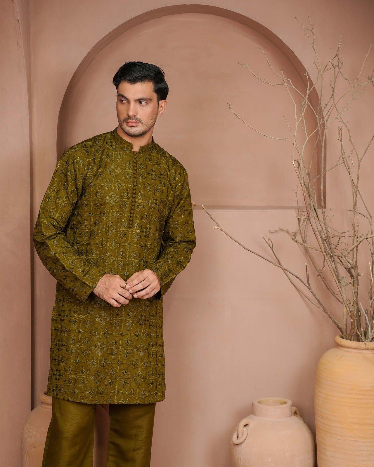 Dhani Prestige - Embroidered Kurta Trouser