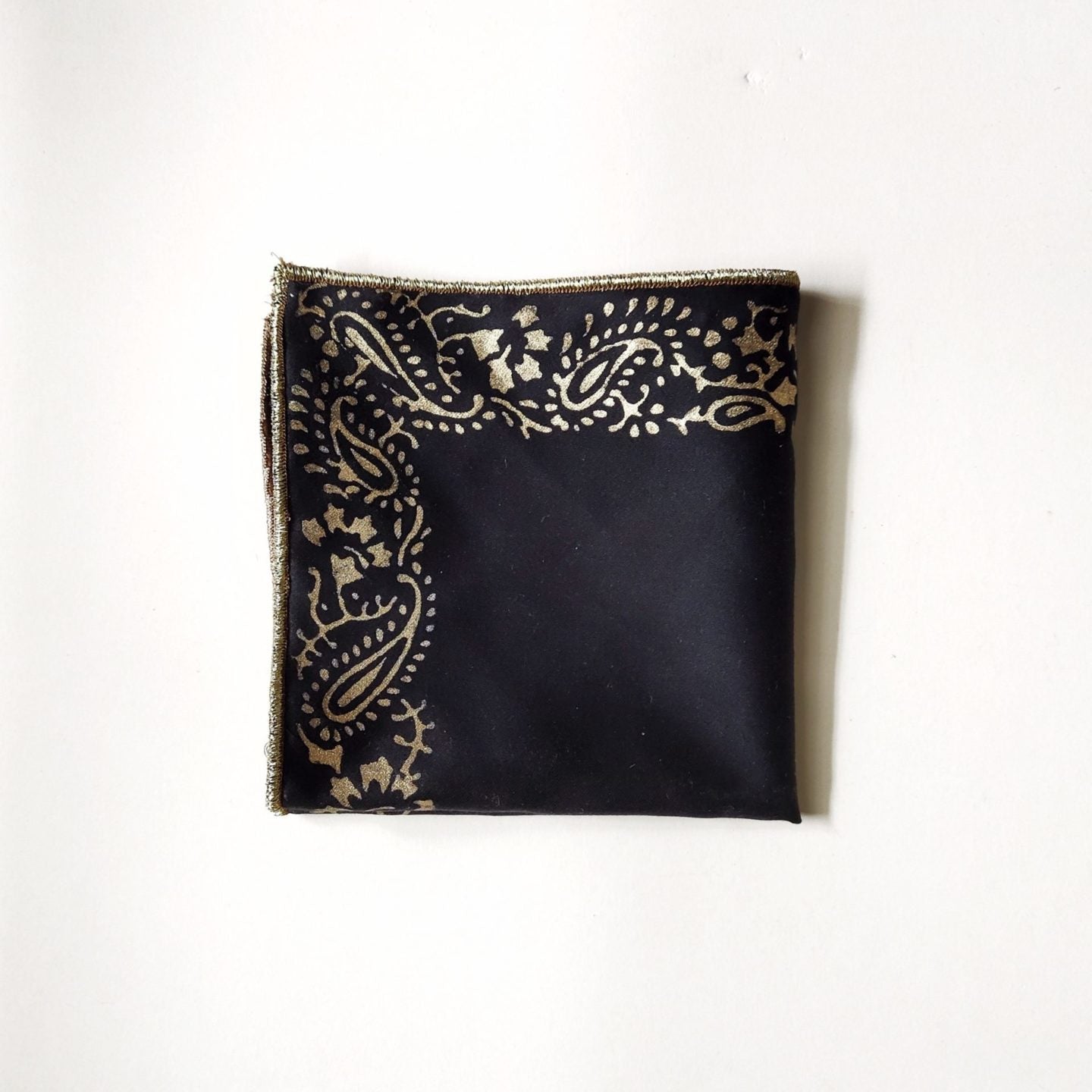 Black Block printed pocket square.