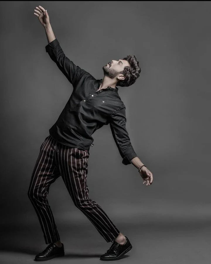 Short shirt-Kurti with striped pants - Snug