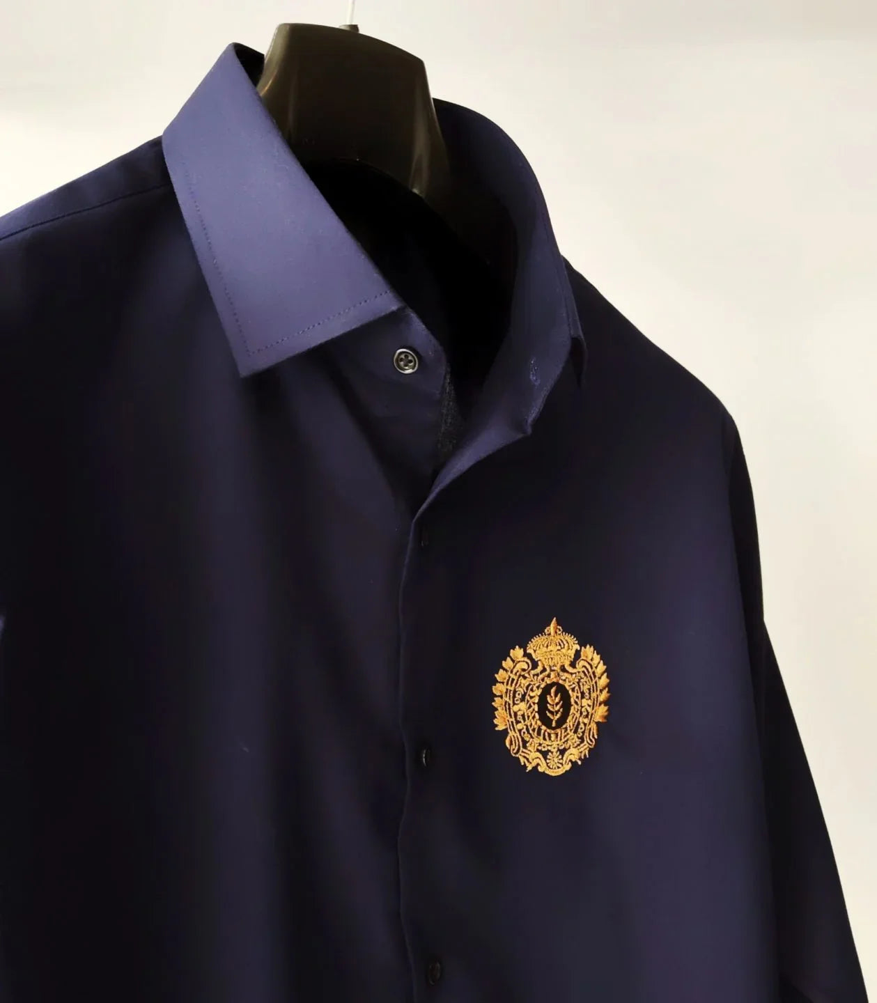 Embroidered Egyptian Cotton Blue Shirt - Snug