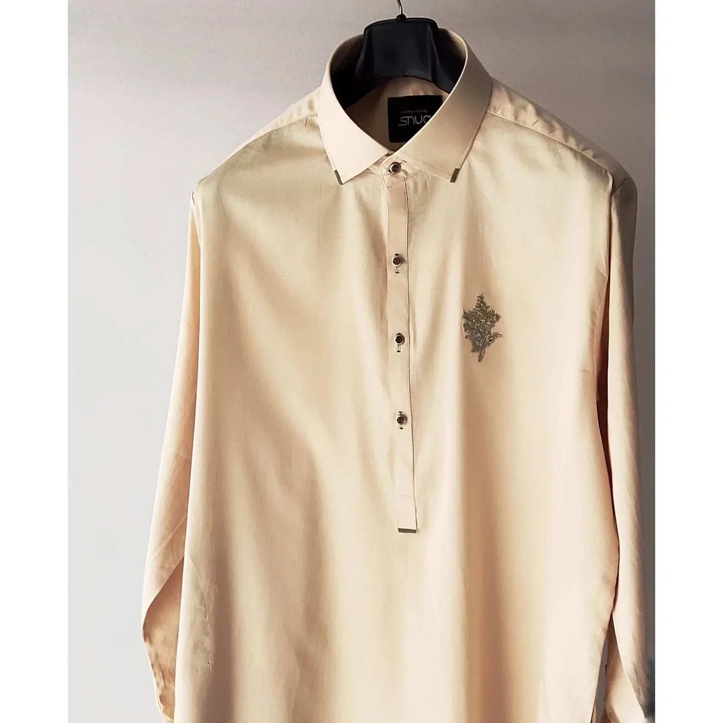 Golden Egyptian Qamiz Shalwar With Orange Embroided Blazer - Snug