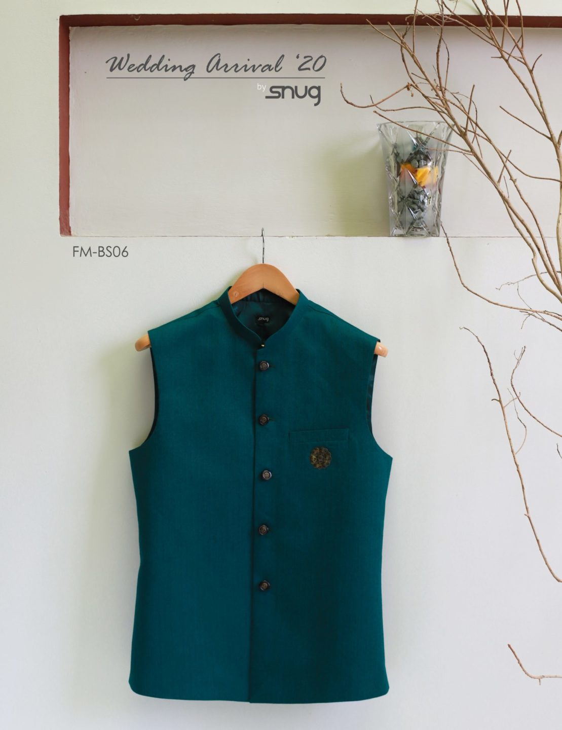 Sea-Green Waistcoat with Metal buckle.