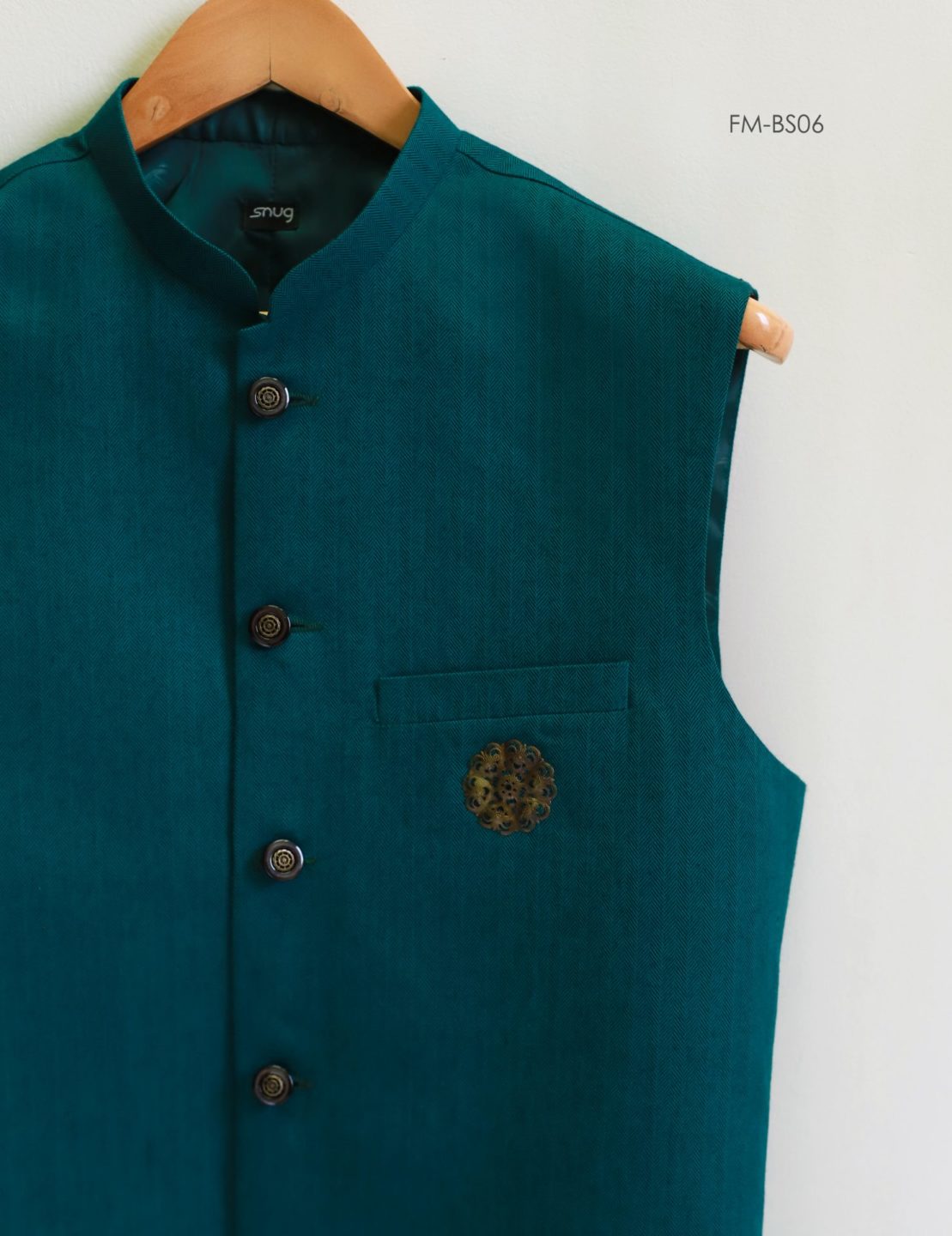 Sea-Green Waistcoat with Metal buckle.