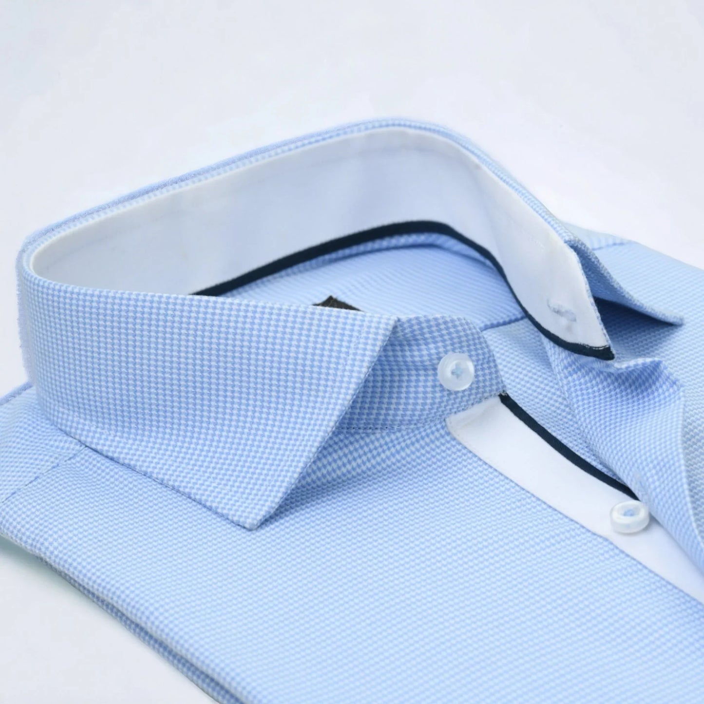 Sky Blue Rich Self Shirt. - Snug