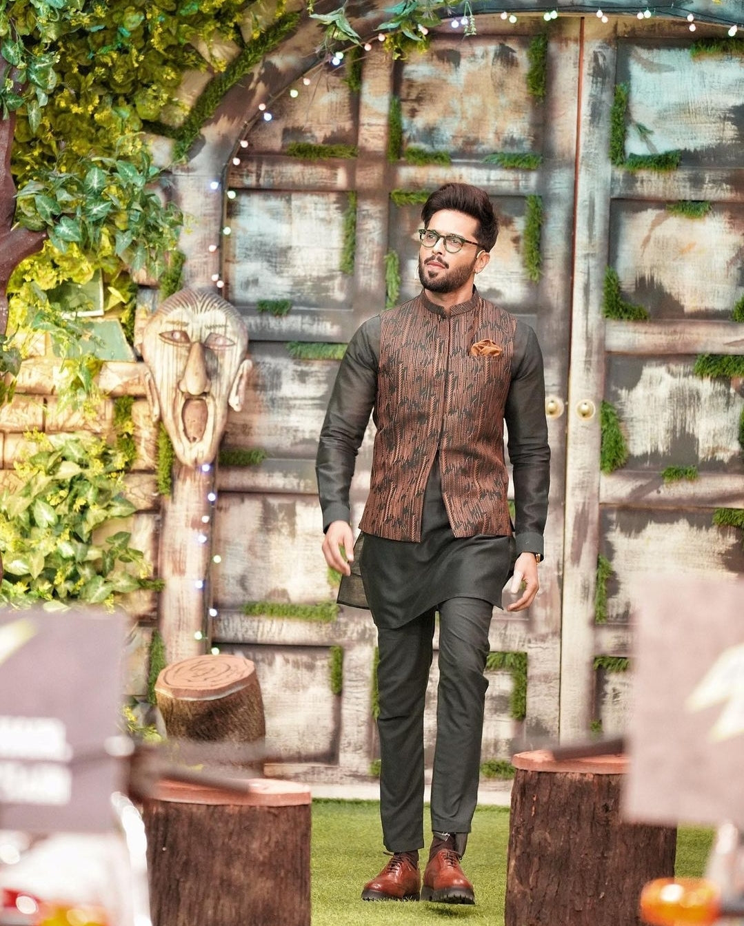 Green Embroidered Outfit.